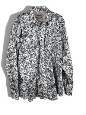 Rafter C ProFlex 45 Performance Western Shirt Pearl Snap Gray Paisley Size XL